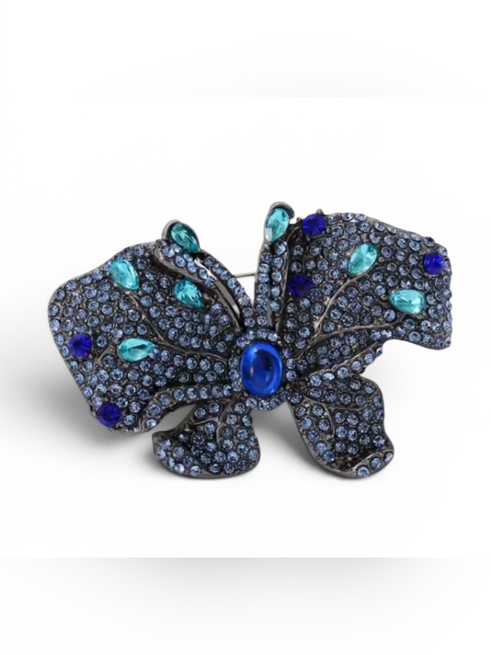Blue Crystal Butterfly Brooch - Elegant Women’s Jewelry